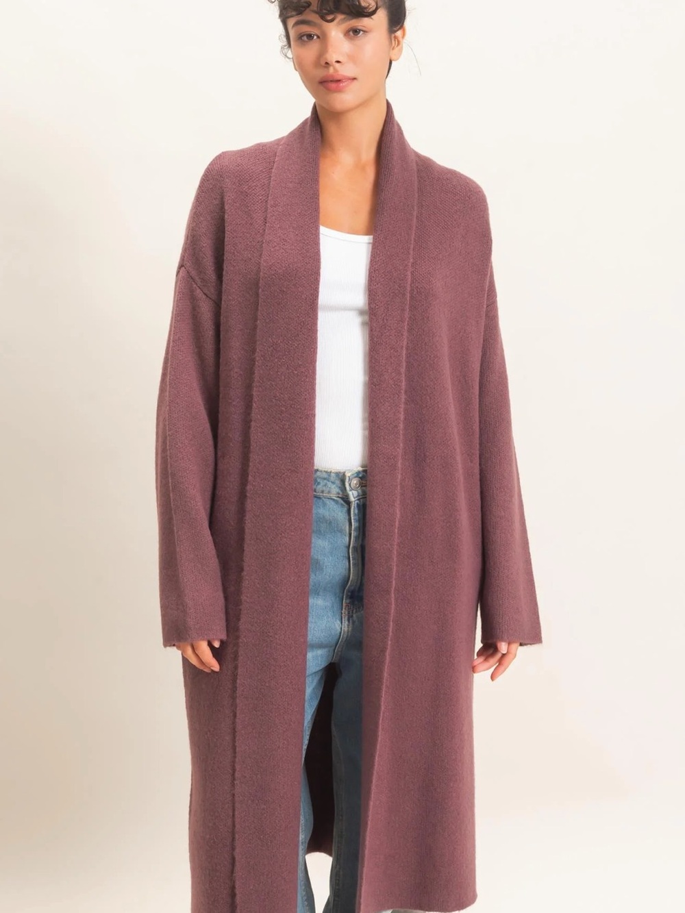 Double Zero Cocoa Long Duster Cardigan